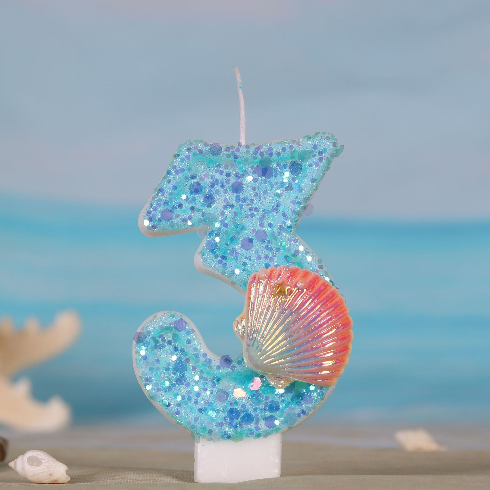 Zebra Candle Supplies - 바다 인어 테마 케이크 양초 0-9