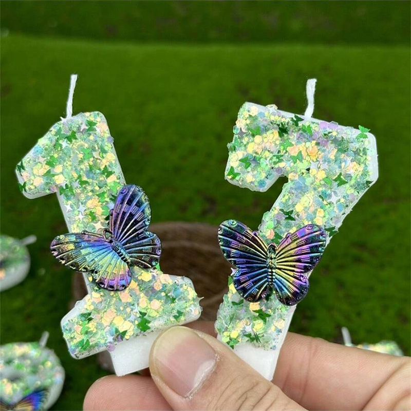 Candle Supplies Free Shipping - 1Pc 녹색 장식 조각 번호 0-9