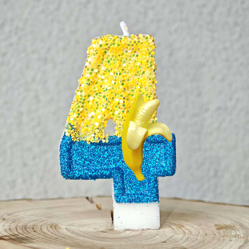귀여운 노란색 바나나 남자 촛불 번호 0-9 어린이 생 - Zebra Candle Supplies 리뷰 및 가격