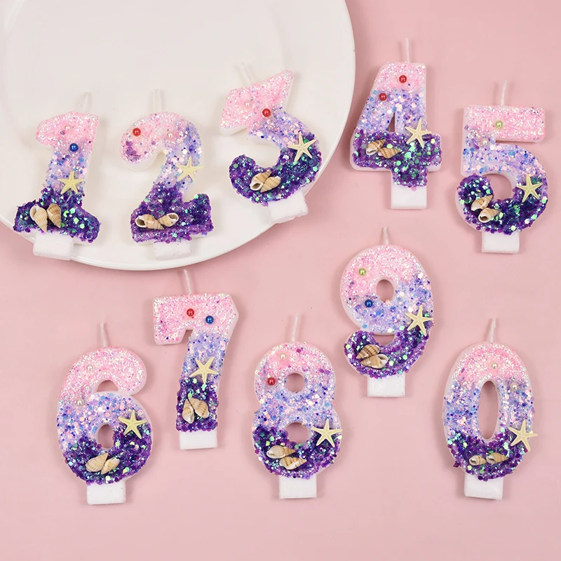 0-9 번호 그라디언트 양초 인어 생일 장식 케이크 양 - Zebra Candle Supplies 리뷰 및 가격