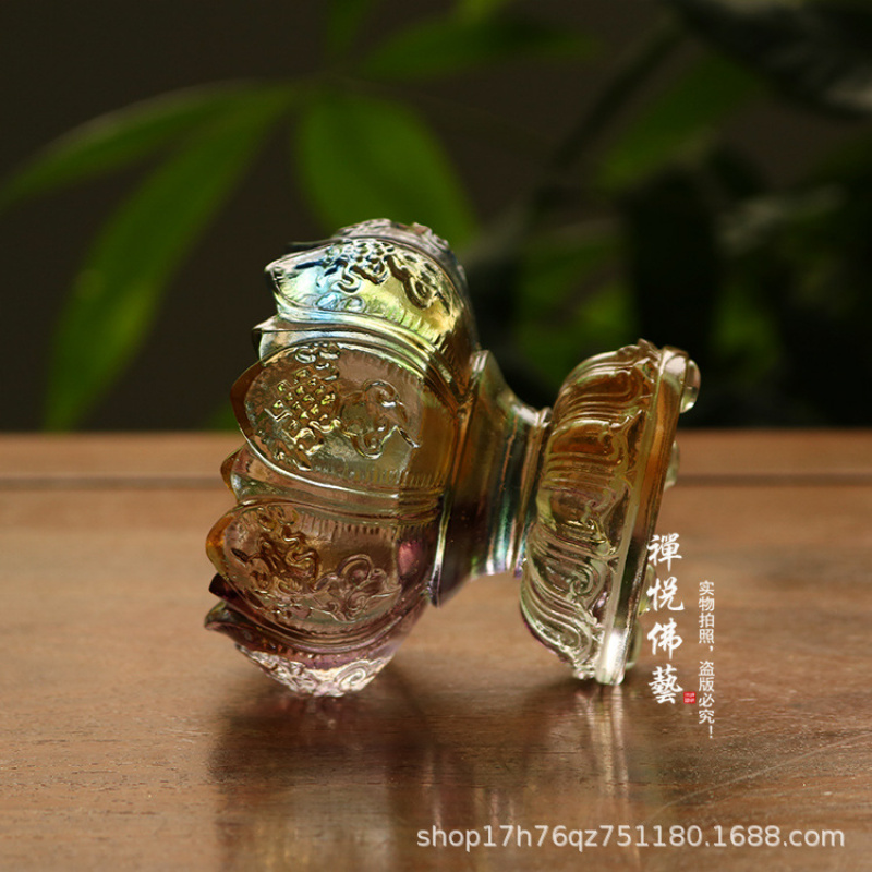 유리 재질의 연꽃 모양 8개의 길조불이 달린 불교용품, - Candle Glass Supplies 리뷰 및 가격