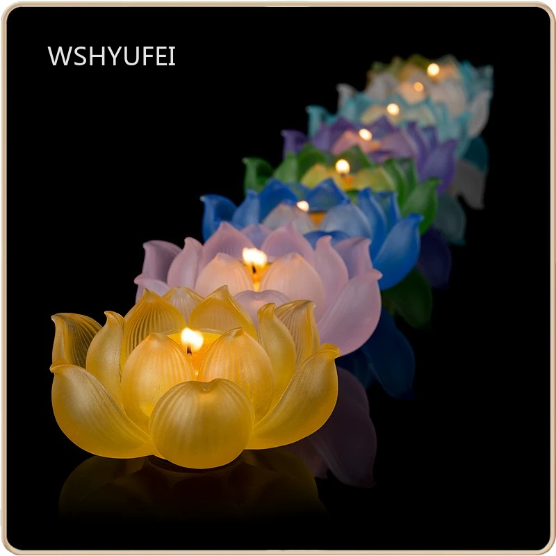 유리 연꽃 촛대 가정용 버터 램프 받침대 탁상용 제물  - Candle Glass Supplies 리뷰 및 가격