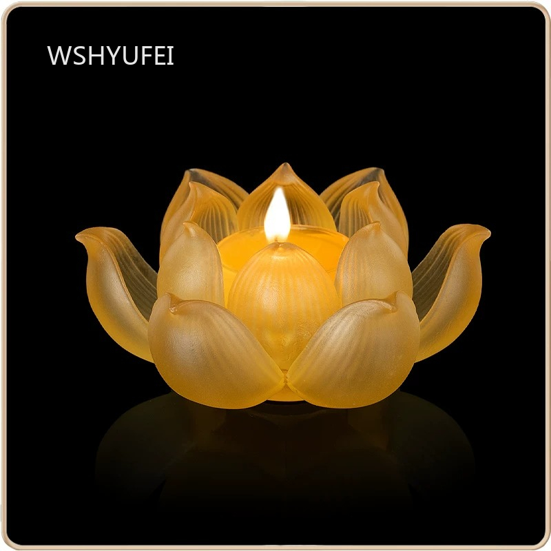 유리 연꽃 촛대 가정용 버터 램프 받침대 탁상용 제물  - Candle Glass Supplies 리뷰 및 가격
