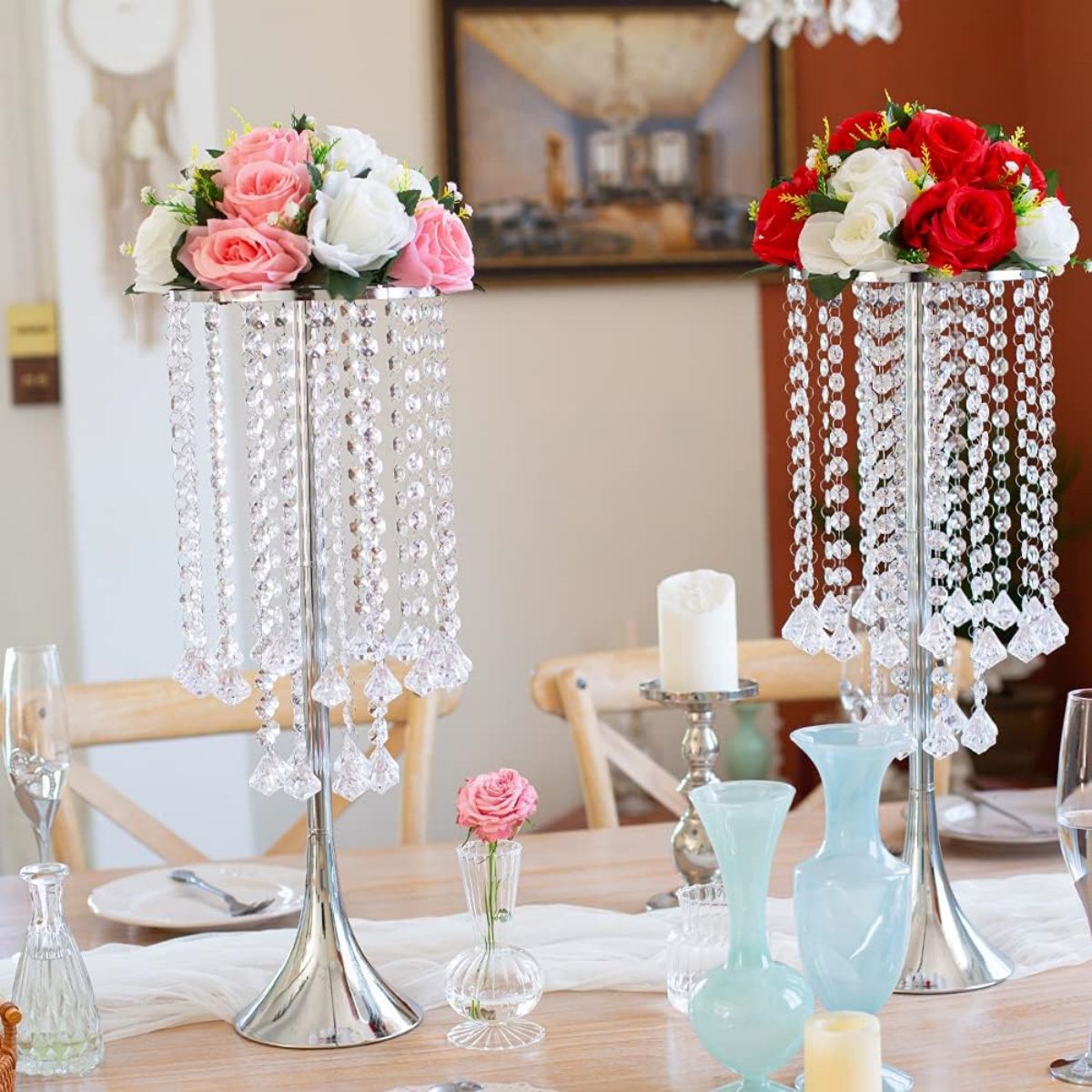 2/10pcs 럭셔리 크리스탈 플라워 스탠드 21.9  - Luxury Candle Supplies Usa 리뷰 및 가격
