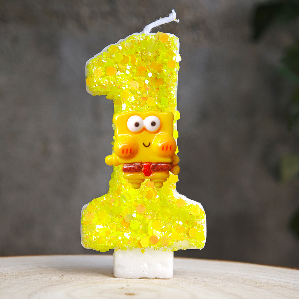 귀여운 스폰지밥 양초 숫자 0-9 어린이 생일 케이크  - Zebra Candle Supplies 리뷰 및 가격