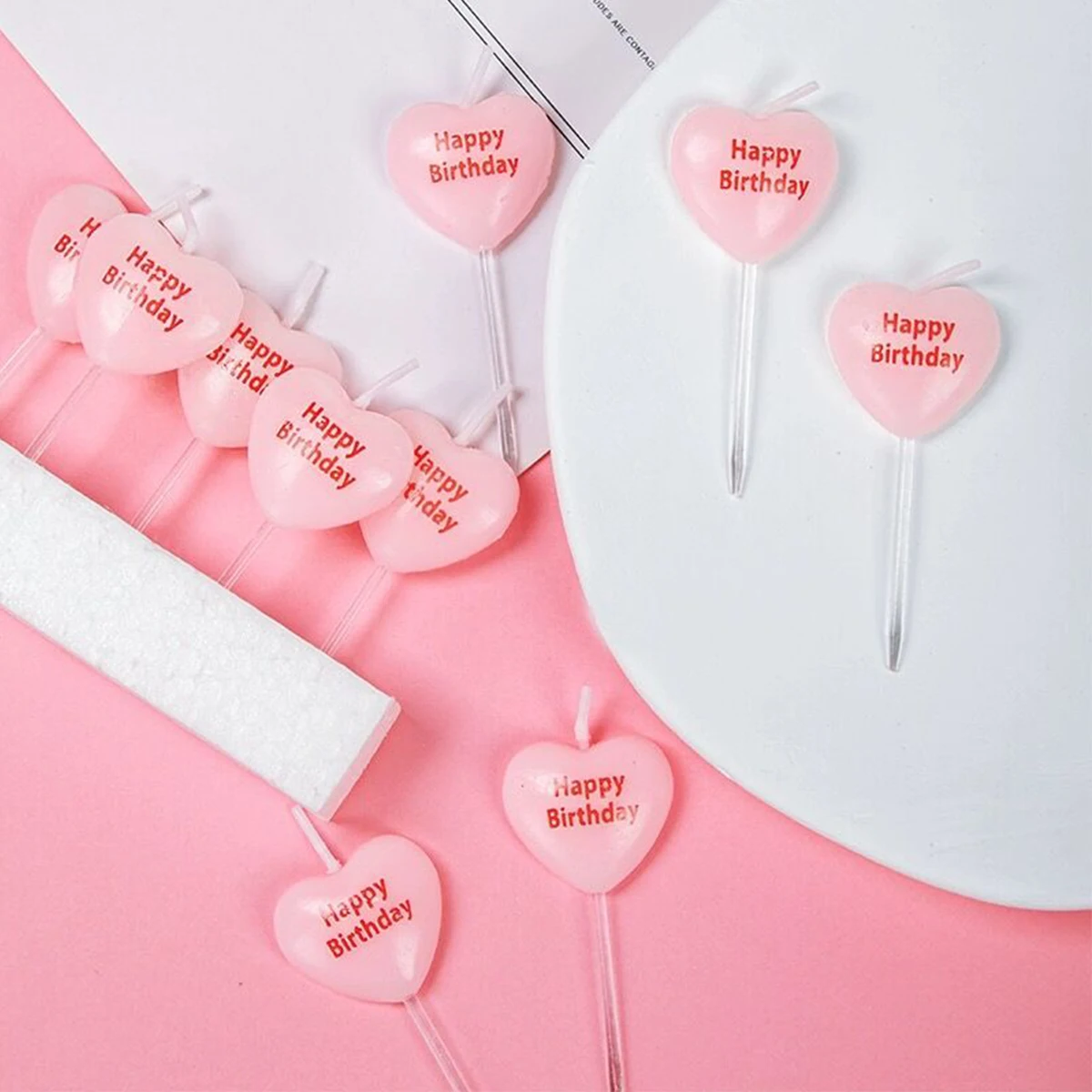 5pcs 귀여운 하트 모양의 생일 양초 케이크 촛불 토 - Zebra Candle Supplies 리뷰 및 가격