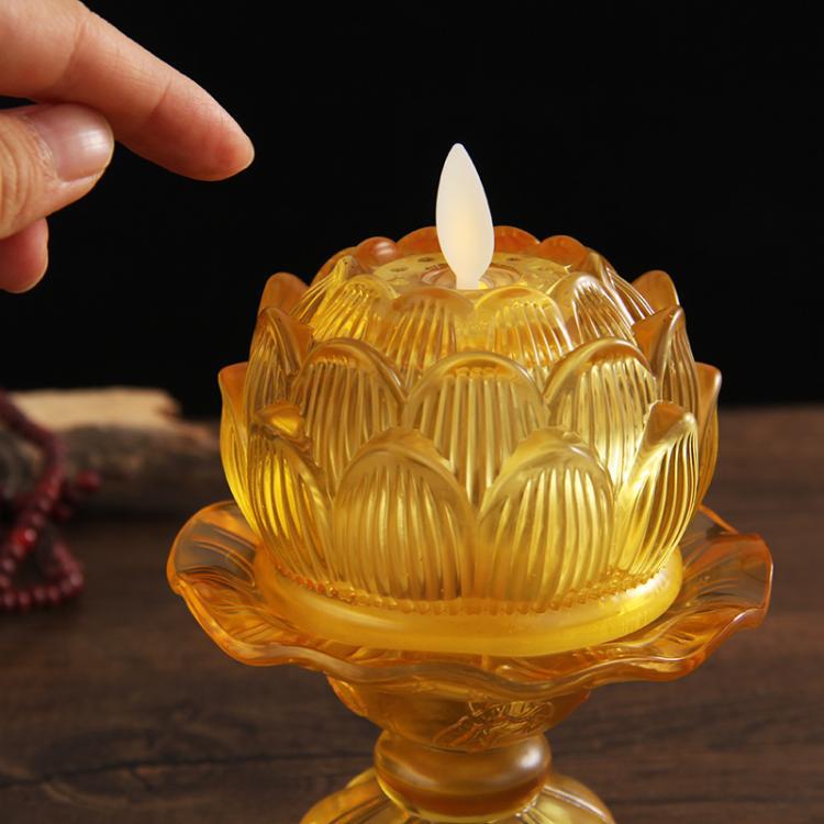 배터리로 작동되는 다채로운 유리 LED 연꽃 램프, 부 - Candle Glass Supplies 리뷰 및 가격