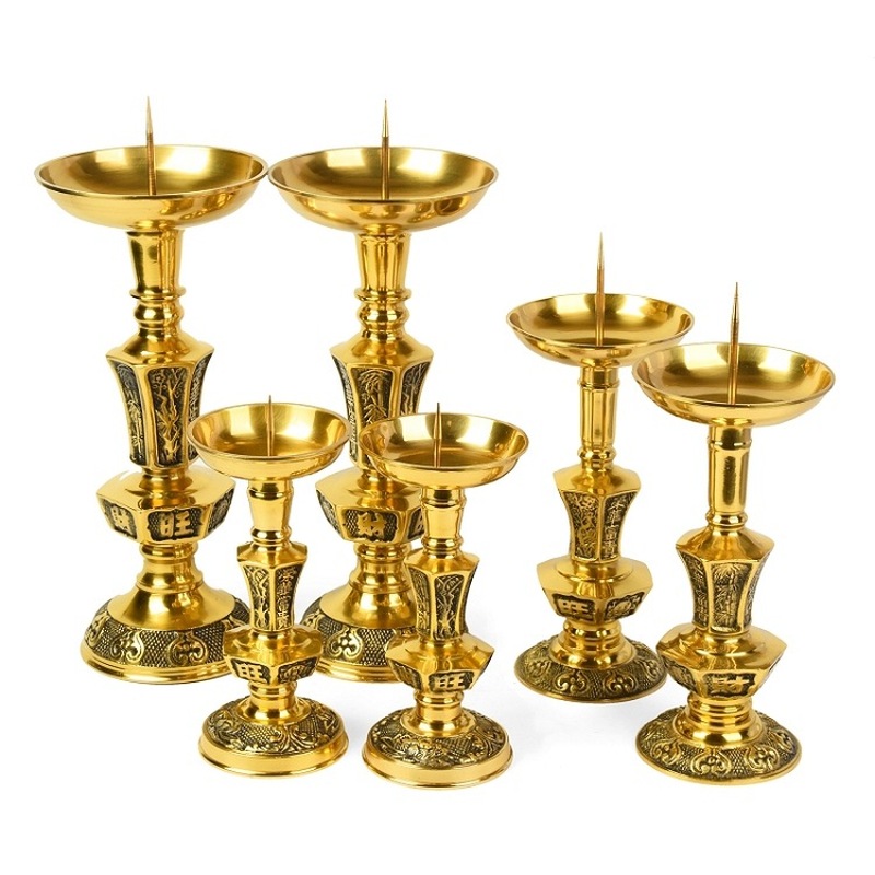 고급스럽고 화려한 황동 촛대 한 쌍, 불교 사원 장식, - Luxury Candle Supplies Usa 리뷰 및 가격